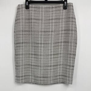 Karl Lagerfeld Paris Womens Black White Tweed Pencil Skirt NEW Size: 10